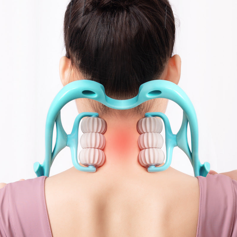 Six-Wheel Manual Neck Massager Roller for Pain Relief & Relaxation - World Bazaar Life