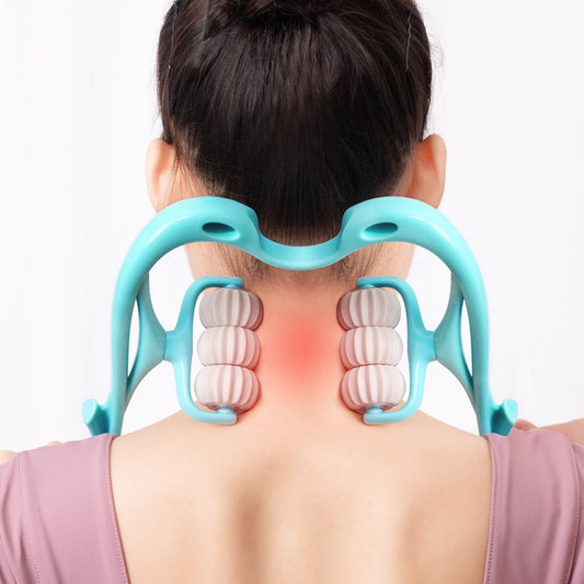 Six-Wheel Manual Neck Massager Roller for Pain Relief & Relaxation - World Bazaar Life