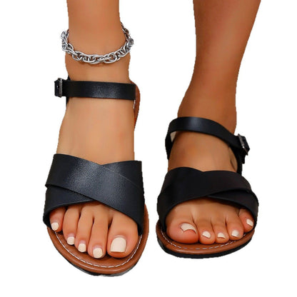 Flat Stylish Beach Ankle-strap Sandals-World Bazaar Life