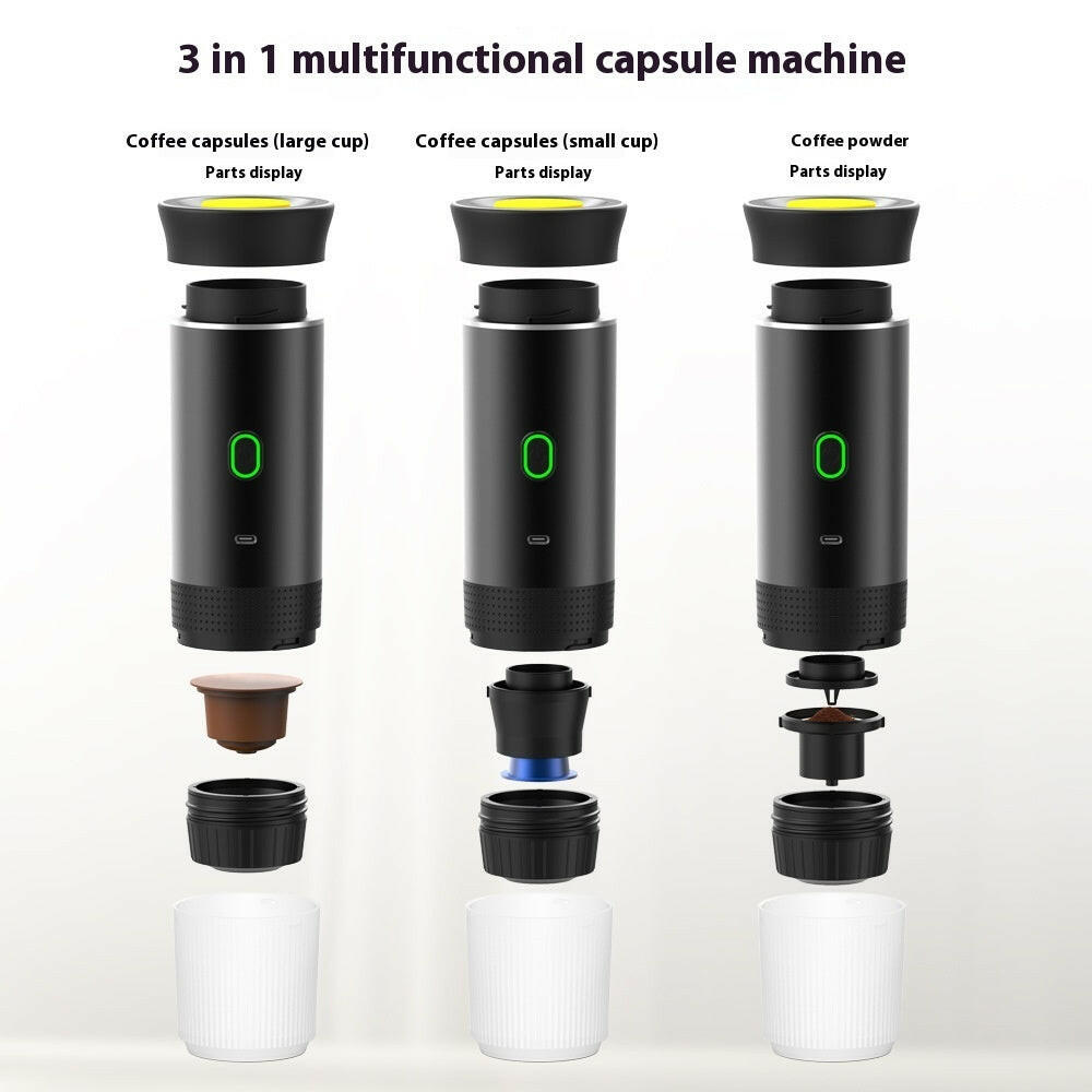 Electric Grinder Coffee Travel Handy 3 In1 Espresso Portable Coffee Espresso Maker Machine Cafe Portable Capsule Coffee Machine Kitchen Gadgets - World Bazaar Life