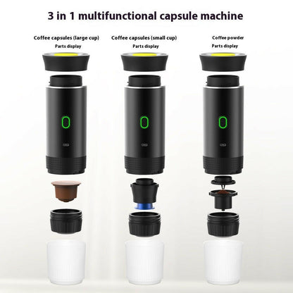 Electric Grinder Coffee Travel Handy 3 In1 Espresso Portable Coffee Espresso Maker Machine Cafe Portable Capsule Coffee Machine Kitchen Gadgets - World Bazaar Life