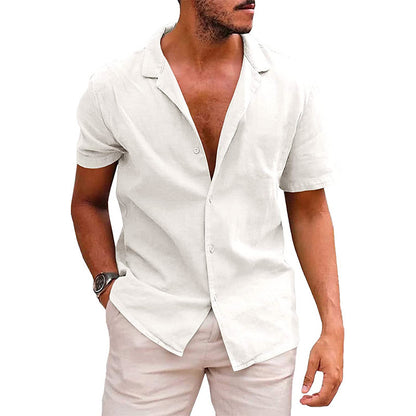 Men's Casual Short Sleeve Button Down Beach Shirt