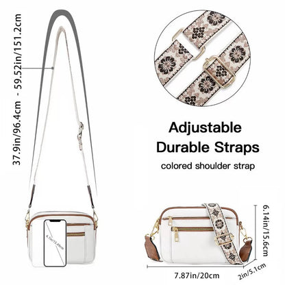 Two-Tone PU Leather Crossbody Bag – Stylish & Multi-Functional