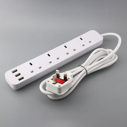 Power Strip With Extension Cable 13A British Standard