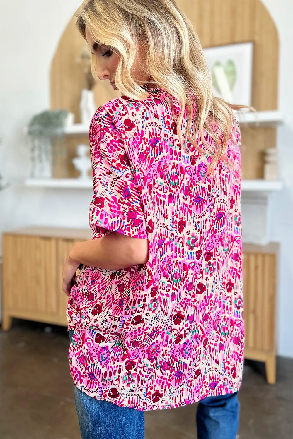 Double Take V-Neck Blouse - Top-Rated Short Sleeve Style.