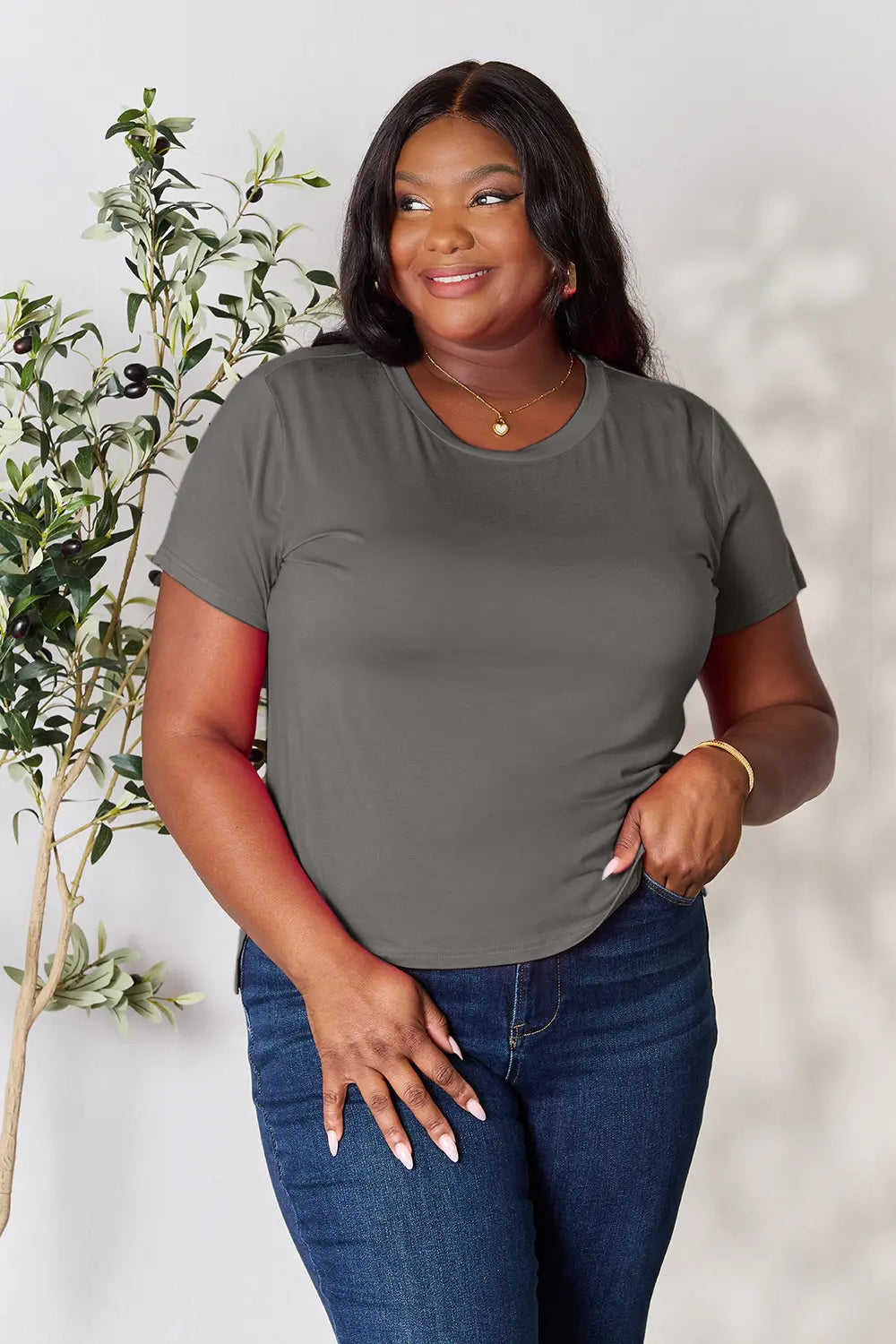 Basic Bae Full Size Round Neck Short Sleeve T-Shirt-World Bazaar Life