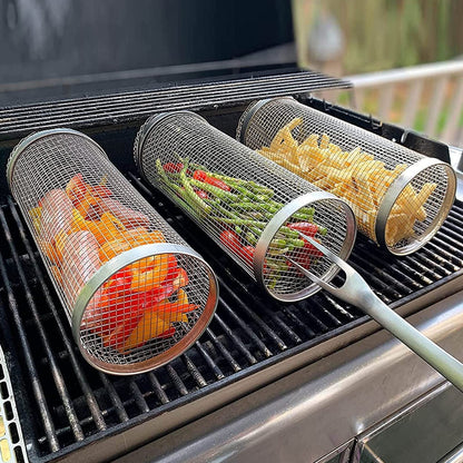 Portable Metal BBQ Grilling Basket for Camping