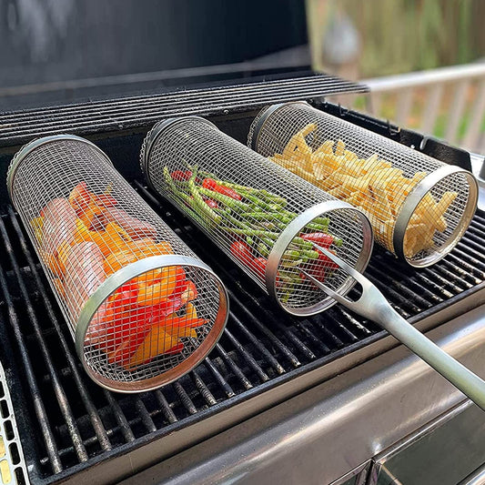 Portable Metal BBQ Grilling Basket for Camping