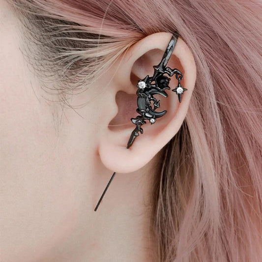 Creative Star Moon Diamond Geometric Stud Earrings – Fast Delivery