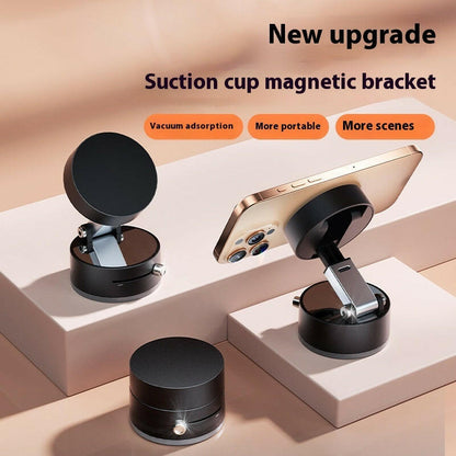 Foldable Magnetic Vacuum Car Phone Holder Foldable Suction Cup With Suction Cup Hands-Free Navigation For Smart Phone - World Bazaar Life
