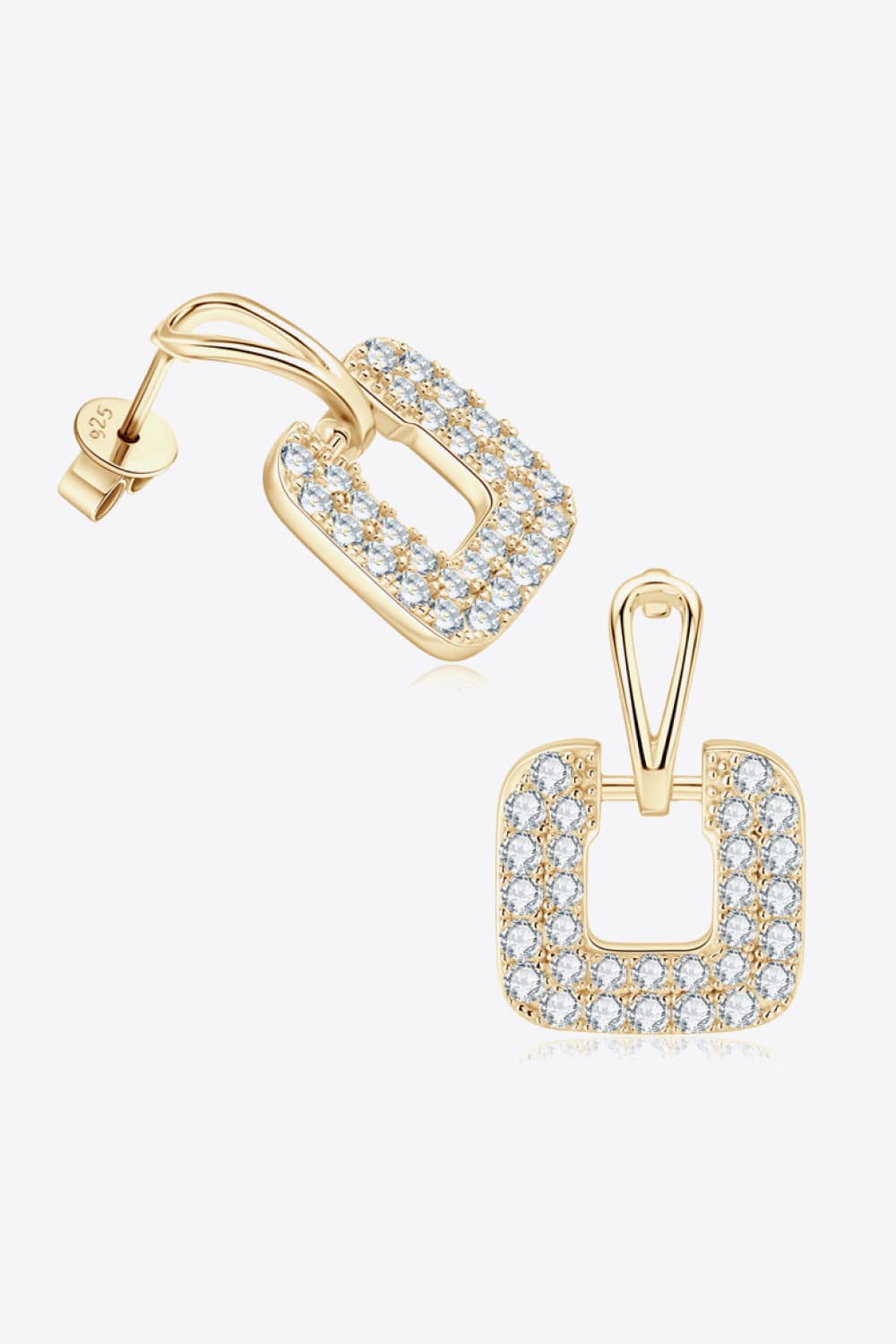 1.68 Carat Moissanite 925 Sterling Silver Drop Earrings.