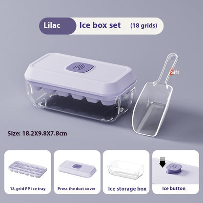 32-Grid Silicone Ice Cube Tray with Lid & Easy Release Ice Box