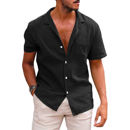 Men's Casual Short Sleeve Button Down Beach Shirt