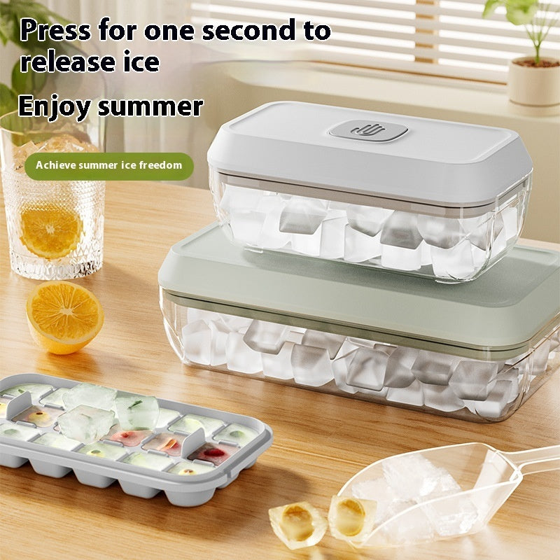 32-Grid Silicone Ice Cube Tray with Lid & Easy Release Ice Box