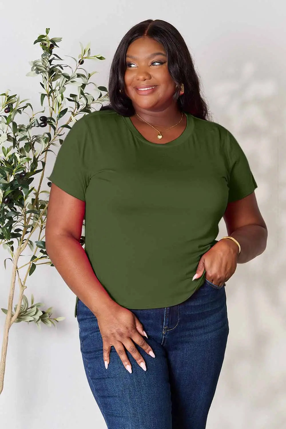 Basic Bae Full Size Round Neck Short Sleeve T-Shirt-World Bazaar Life
