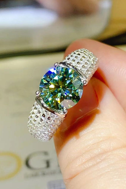 3 Carat Moissanite Side Stone Ring.