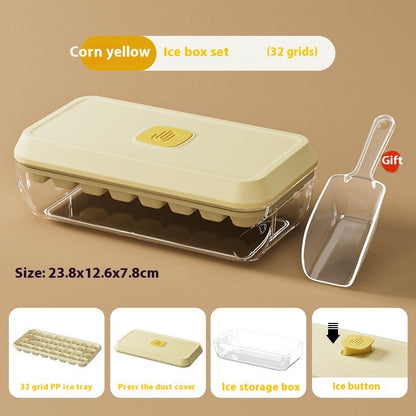 32-Grid Silicone Ice Cube Tray with Lid & Easy Release Ice Box