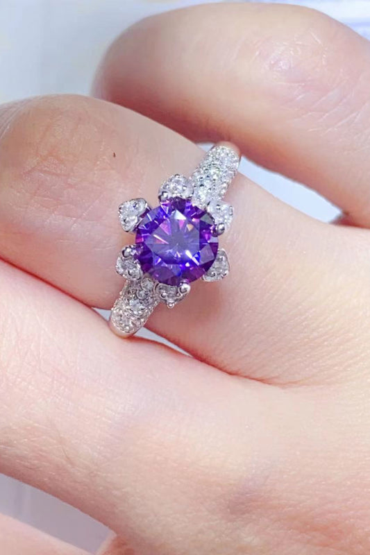 1 Carat Moissanite 925 Sterling Silver Ring.