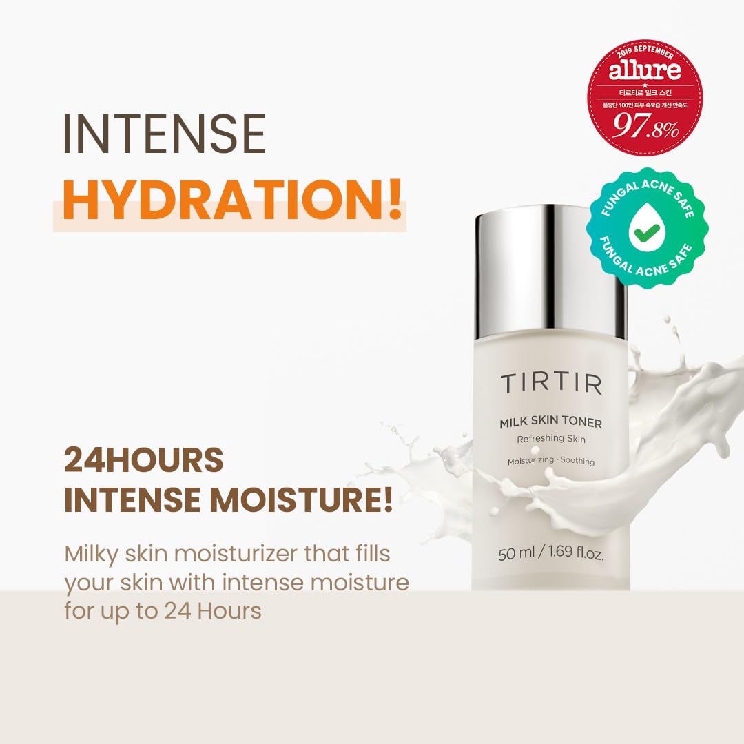 TIRTIR Milk Skin Rice Toner | Deep Hydration, Vegan, 1.69 Fl Oz