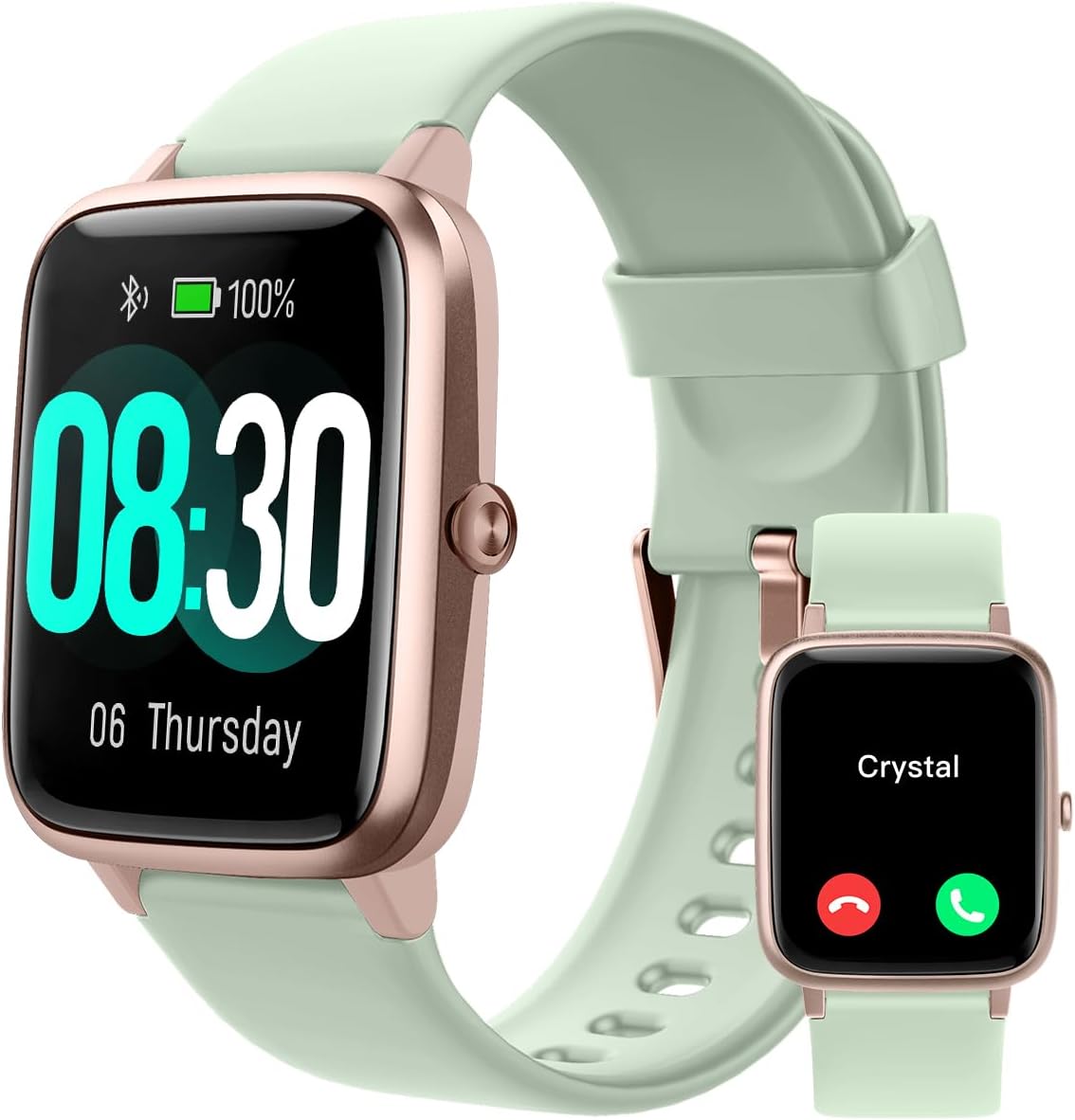 GRV Smart Watch for iOS and Android Phones (Answer/Make Calls), Watches for Women IP68 Waterproof Smartwatch Fitness Tracker Watch with Heart Rate/Sleep Monitor Steps Calories Counter (Pink).