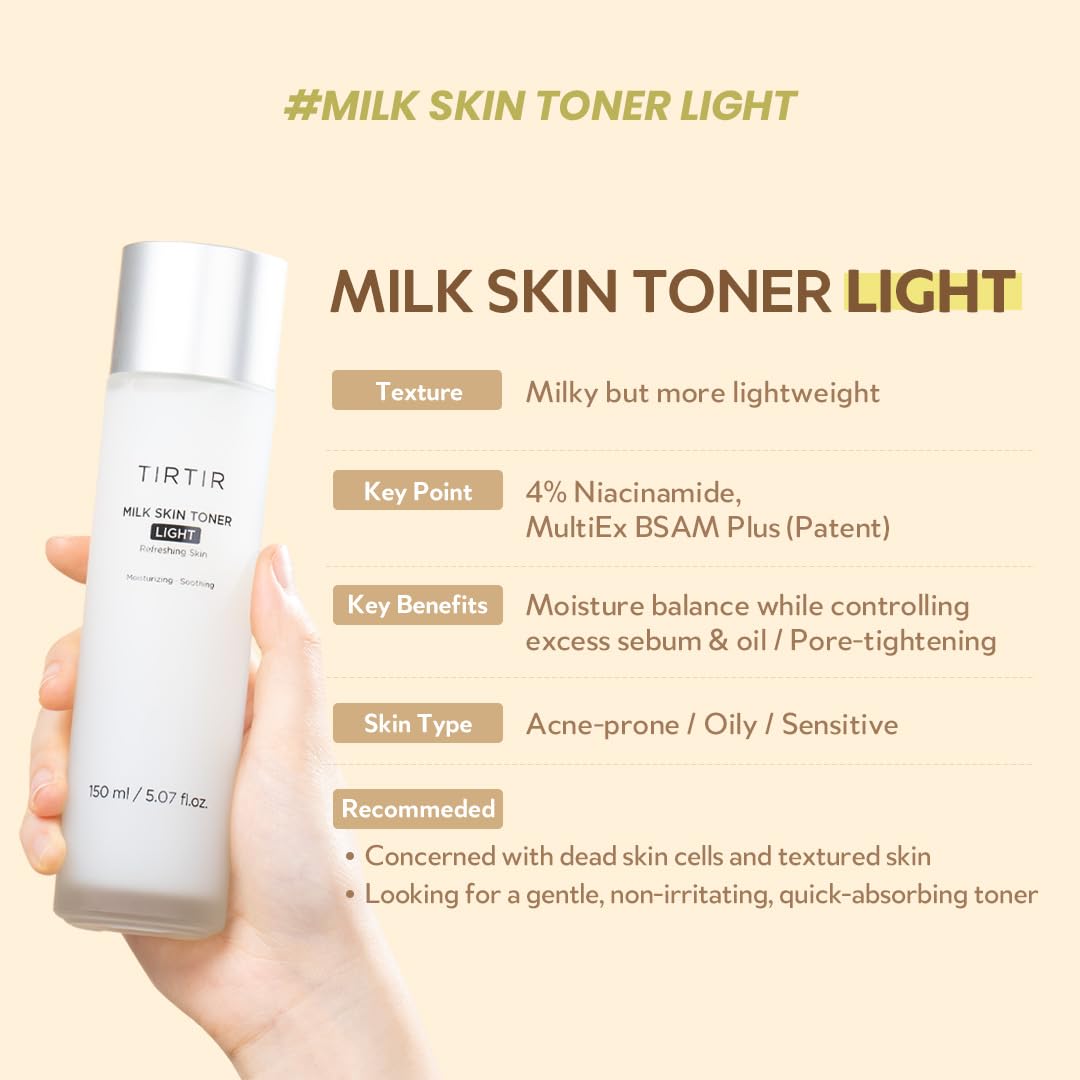 TIRTIR Milk Skin Rice Toner | Deep Hydration, Vegan, 1.69 Fl Oz