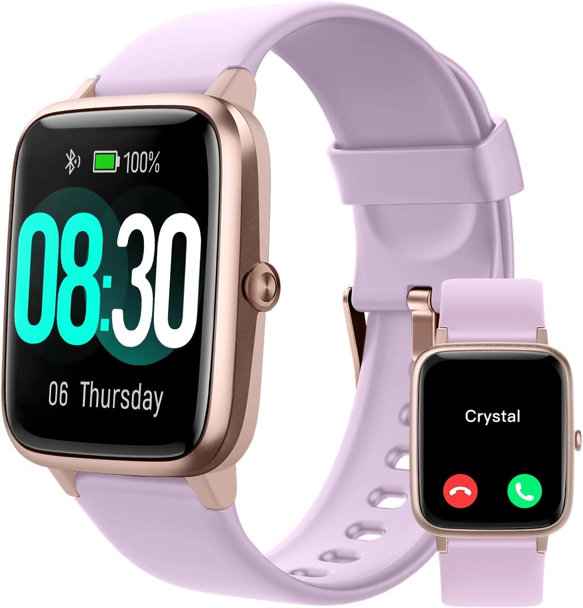 GRV Smart Watch for iOS and Android Phones (Answer/Make Calls), Watches for Women IP68 Waterproof Smartwatch Fitness Tracker Watch with Heart Rate/Sleep Monitor Steps Calories Counter (Pink).