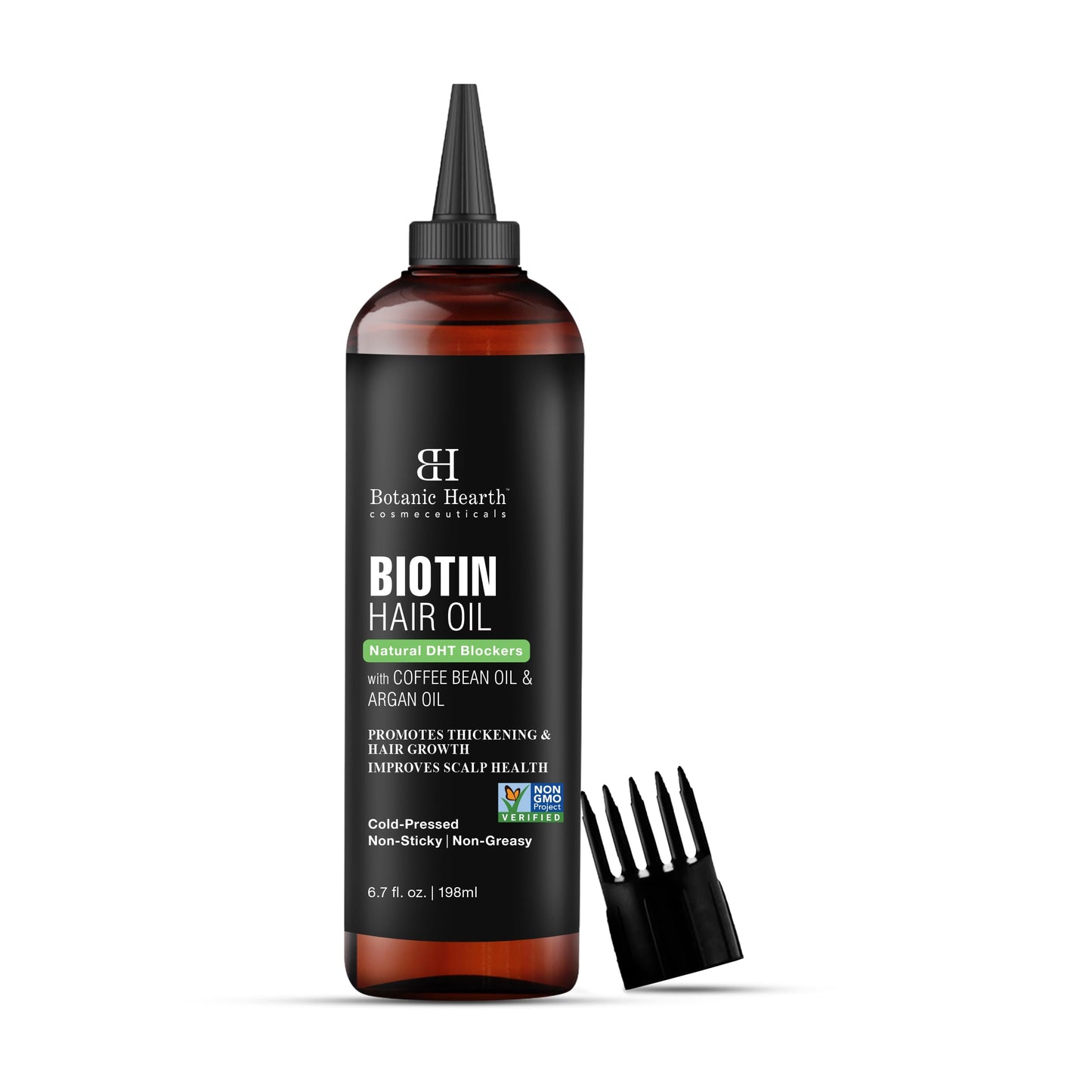 Botanic Hearth 100% Pure Rosemary Oil For Hair Growth (6.7 fl oz) Infused With Biotin, Jojoba & castor Oil | Nourishing & Volumizing | Non GMO Verified