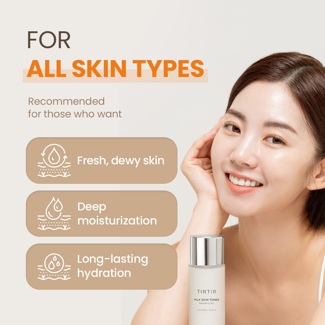 TIRTIR Milk Skin Rice Toner | Deep Hydration, Vegan, 1.69 Fl Oz