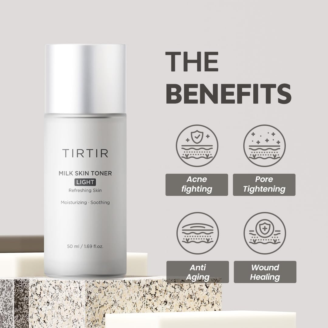 TIRTIR Milk Skin Rice Toner | Deep Hydration, Vegan, 1.69 Fl Oz