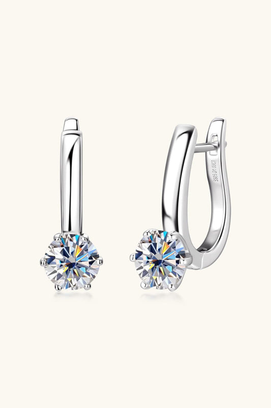 2 Carat Moissanite 925 Sterling Silver Earrings.