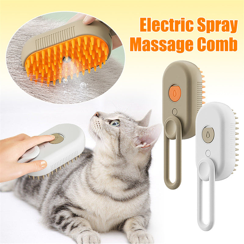 3-in-1 Electric Cat & Dog Steam Brush – Pet Grooming & Hair Removal - World Bazaar Life