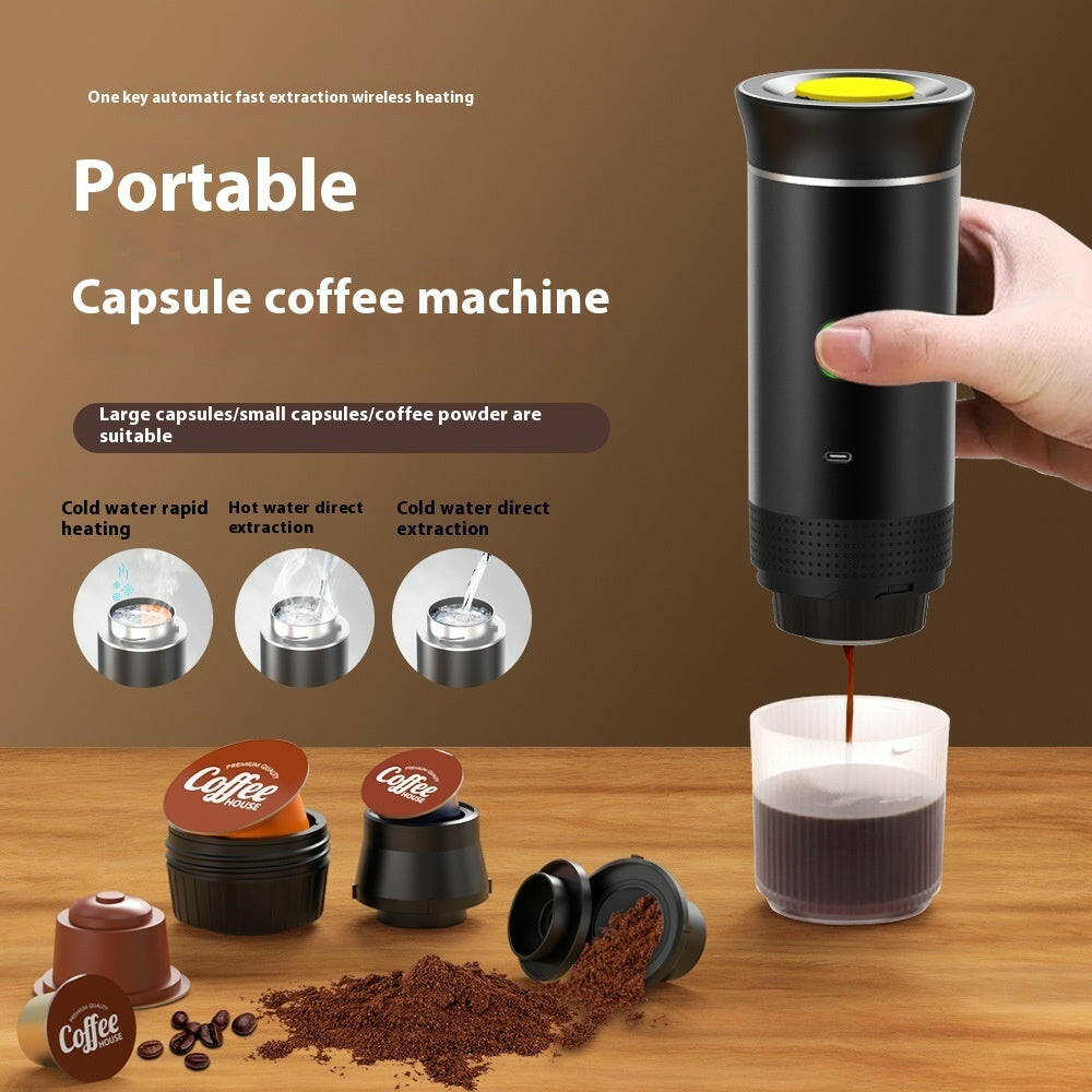 Electric Grinder Coffee Travel Handy 3 In1 Espresso Portable Coffee Espresso Maker Machine Cafe Portable Capsule Coffee Machine Kitchen Gadgets - World Bazaar Life