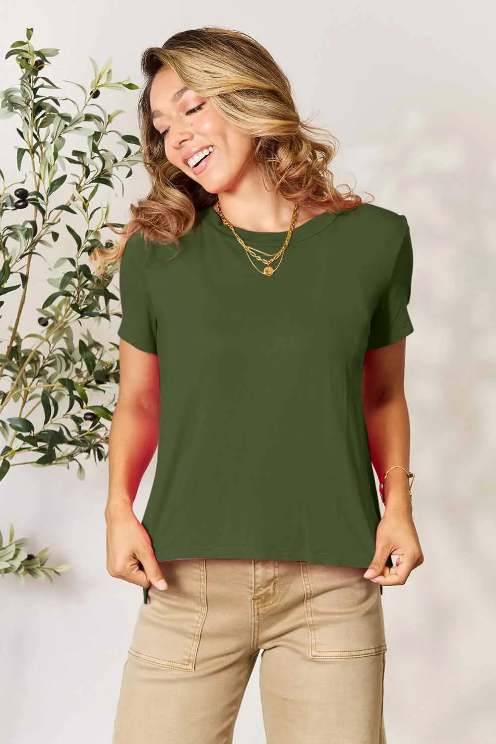 Basic Bae Full Size Round Neck Short Sleeve T-Shirt-World Bazaar Life
