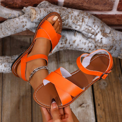 Flat Stylish Beach Ankle-strap Sandals-World Bazaar Life