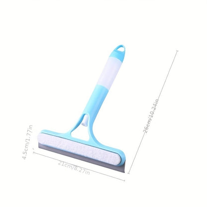 Multi-Function Window Glass Wiper with Soap Spray & Rubber Brush