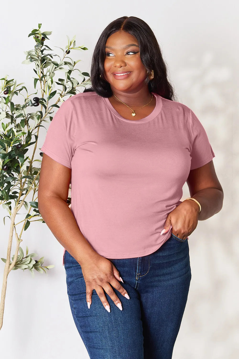 Basic Bae Full Size Round Neck Short Sleeve T-Shirt-World Bazaar Life
