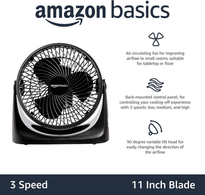Compact Air Circulator Fan – Black.