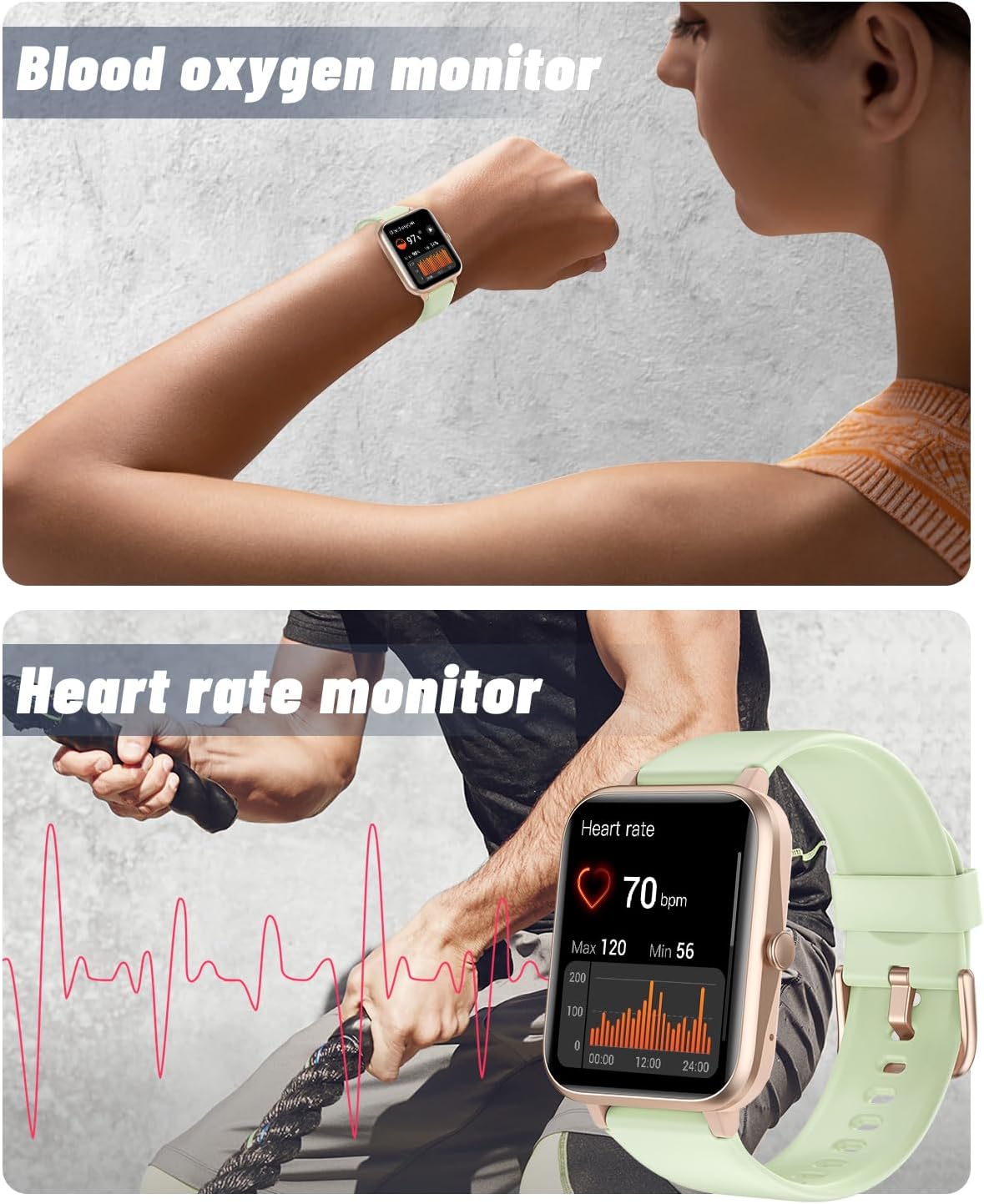 GRV Smart Watch for iOS and Android Phones (Answer/Make Calls), Watches for Women IP68 Waterproof Smartwatch Fitness Tracker Watch with Heart Rate/Sleep Monitor Steps Calories Counter (Pink).