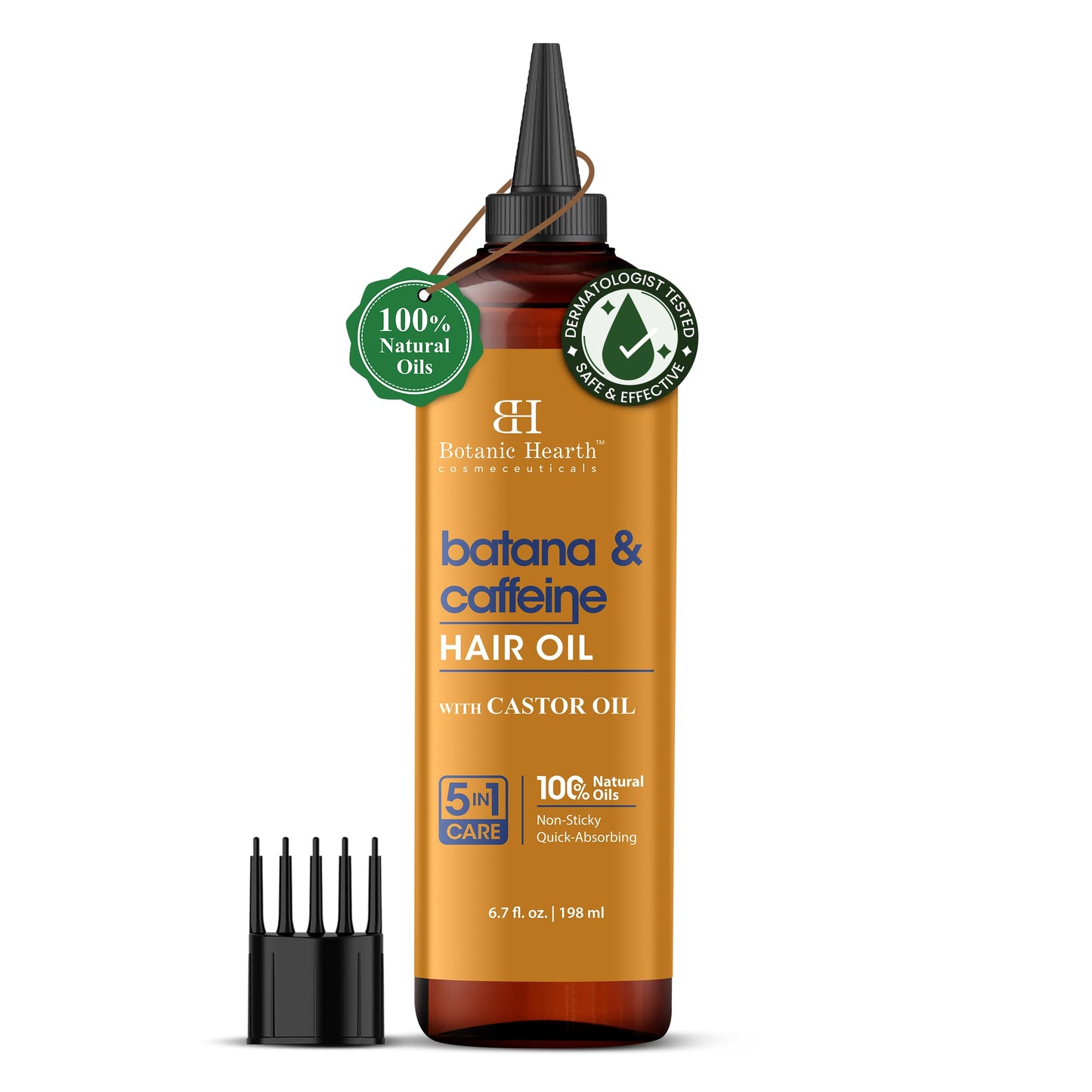 Botanic Hearth 100% Pure Rosemary Oil For Hair Growth (6.7 fl oz) Infused With Biotin, Jojoba & castor Oil | Nourishing & Volumizing | Non GMO Verified