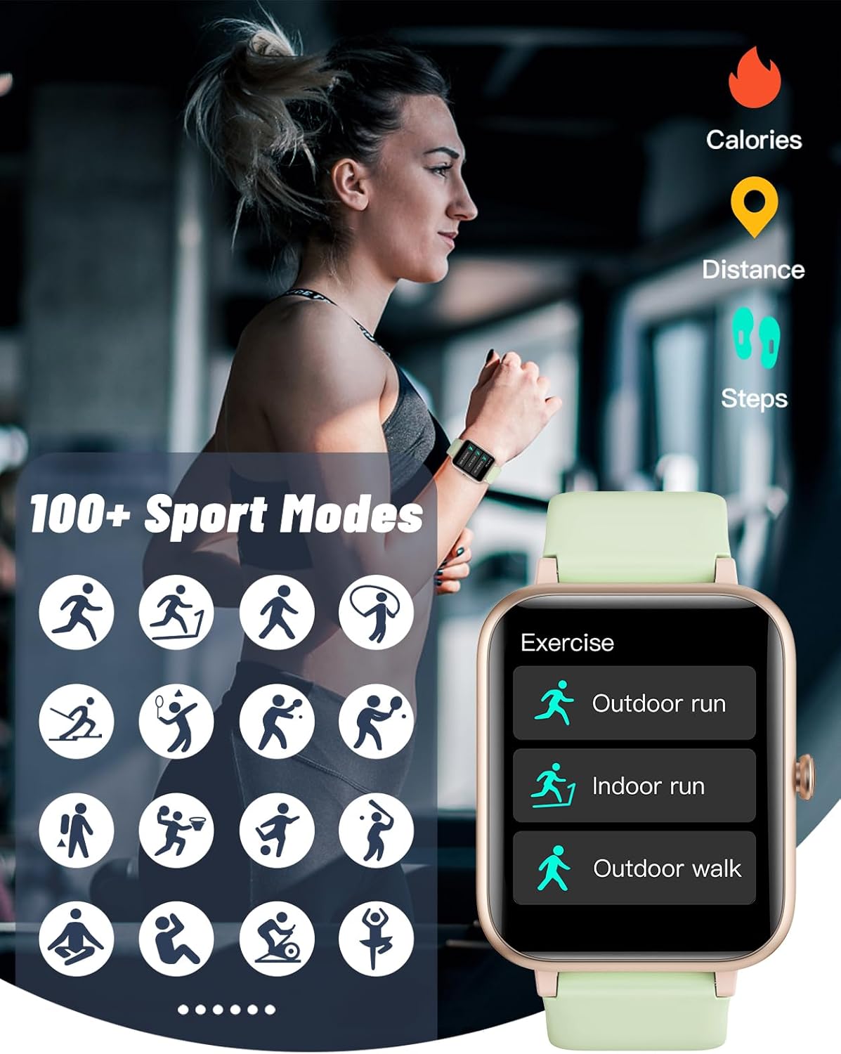 GRV Smart Watch for iOS and Android Phones (Answer/Make Calls), Watches for Women IP68 Waterproof Smartwatch Fitness Tracker Watch with Heart Rate/Sleep Monitor Steps Calories Counter (Pink).
