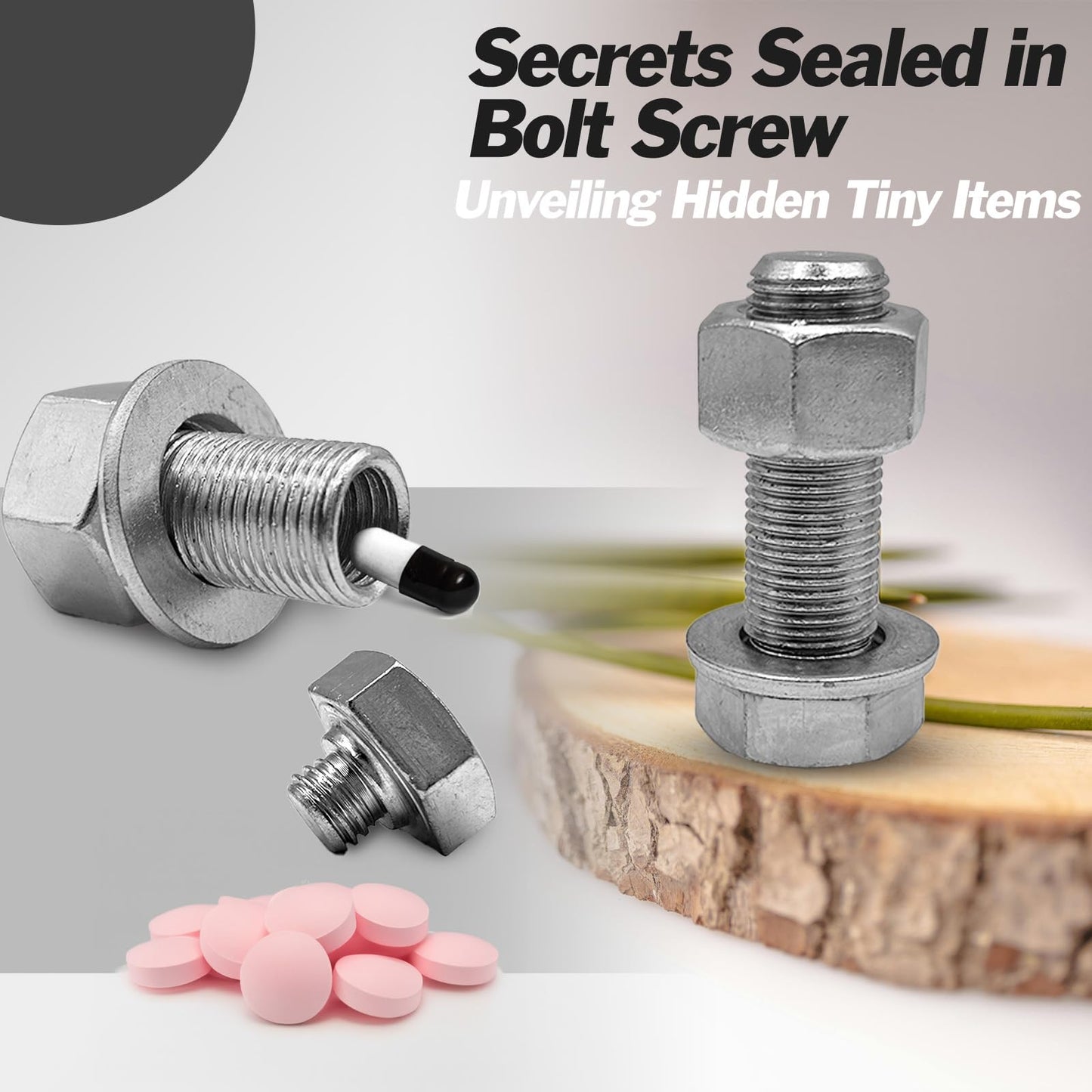 Heavyweight Bolt Nut Diversion Safe - Hidden Storage (Silver)