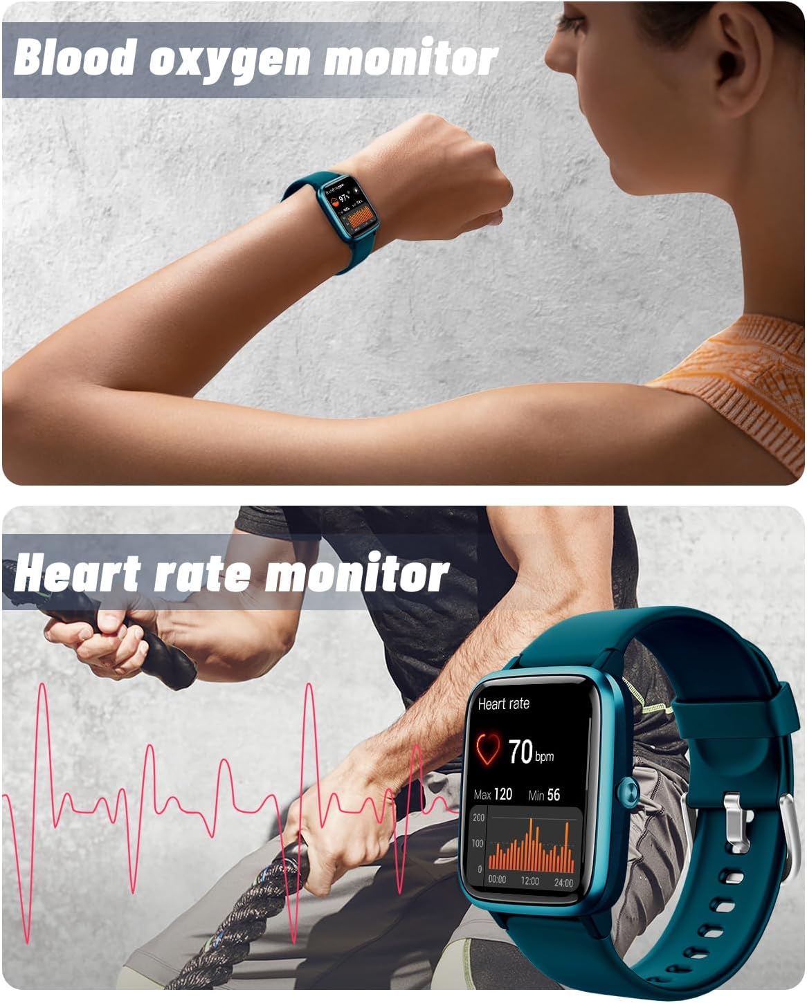 GRV Smart Watch for iOS and Android Phones (Answer/Make Calls), Watches for Women IP68 Waterproof Smartwatch Fitness Tracker Watch with Heart Rate/Sleep Monitor Steps Calories Counter (Pink).