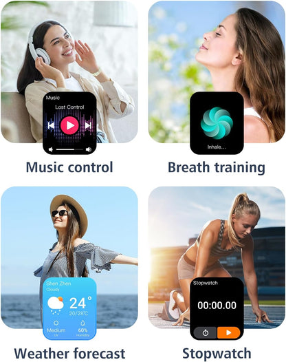 iOS ve Android Telefonlar için GRV Akıllı Saat (Aramaları Cevapla/Yap), Kadınlar İçin Saatler IP68 Su Geçirmez Akıllı Saat Kalp Atış Hızı/Uyku Monitörü Adım Kalori Sayacı ile Fitness Takip Saati (Pembe) 
