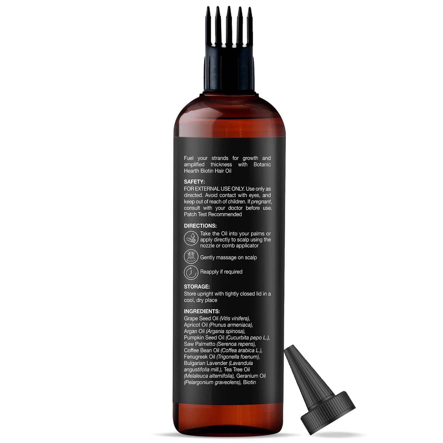 Botanic Hearth 100% Pure Rosemary Oil For Hair Growth (6.7 fl oz) Infused With Biotin, Jojoba & castor Oil | Nourishing & Volumizing | Non GMO Verified