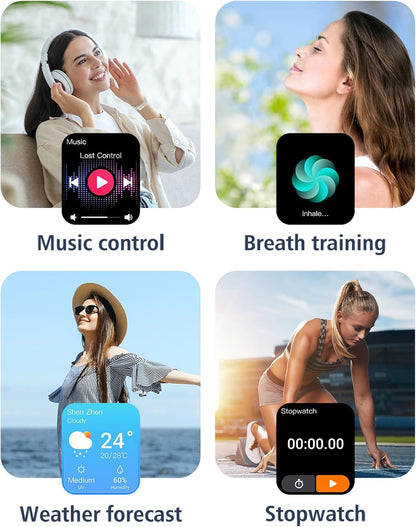 iOS ve Android Telefonlar için GRV Akıllı Saat (Aramaları Cevapla/Yap), Kadınlar İçin Saatler IP68 Su Geçirmez Akıllı Saat Kalp Atış Hızı/Uyku Monitörü Adım Kalori Sayacı ile Fitness Takip Saati (Pembe) 
