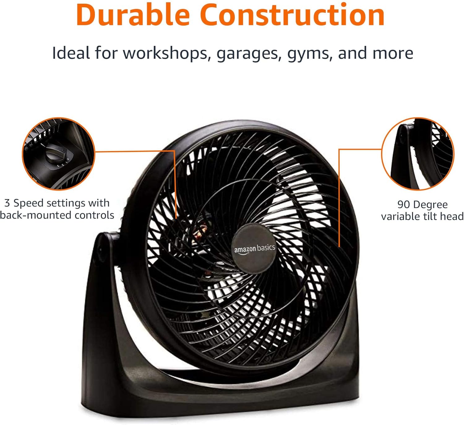 Compact Air Circulator Fan – Black.