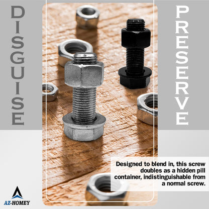 Heavyweight Bolt Nut Diversion Safe - Hidden Storage (Silver)