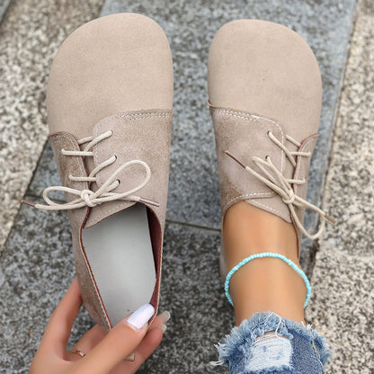 Plus Size Women's Shoes Retro Flat Bottom Casual Low-top Lace-up Gommino-World Bazaar Life