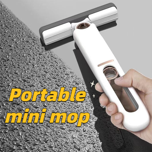 Portable Self-Squeeze Mini Mop – No-Hand Wash, Multi-Surface Cleaner