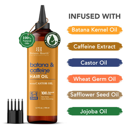 Botanic Hearth 100% Pure Rosemary Oil For Hair Growth (6.7 fl oz) Infused With Biotin, Jojoba & castor Oil | Nourishing & Volumizing | Non GMO Verified